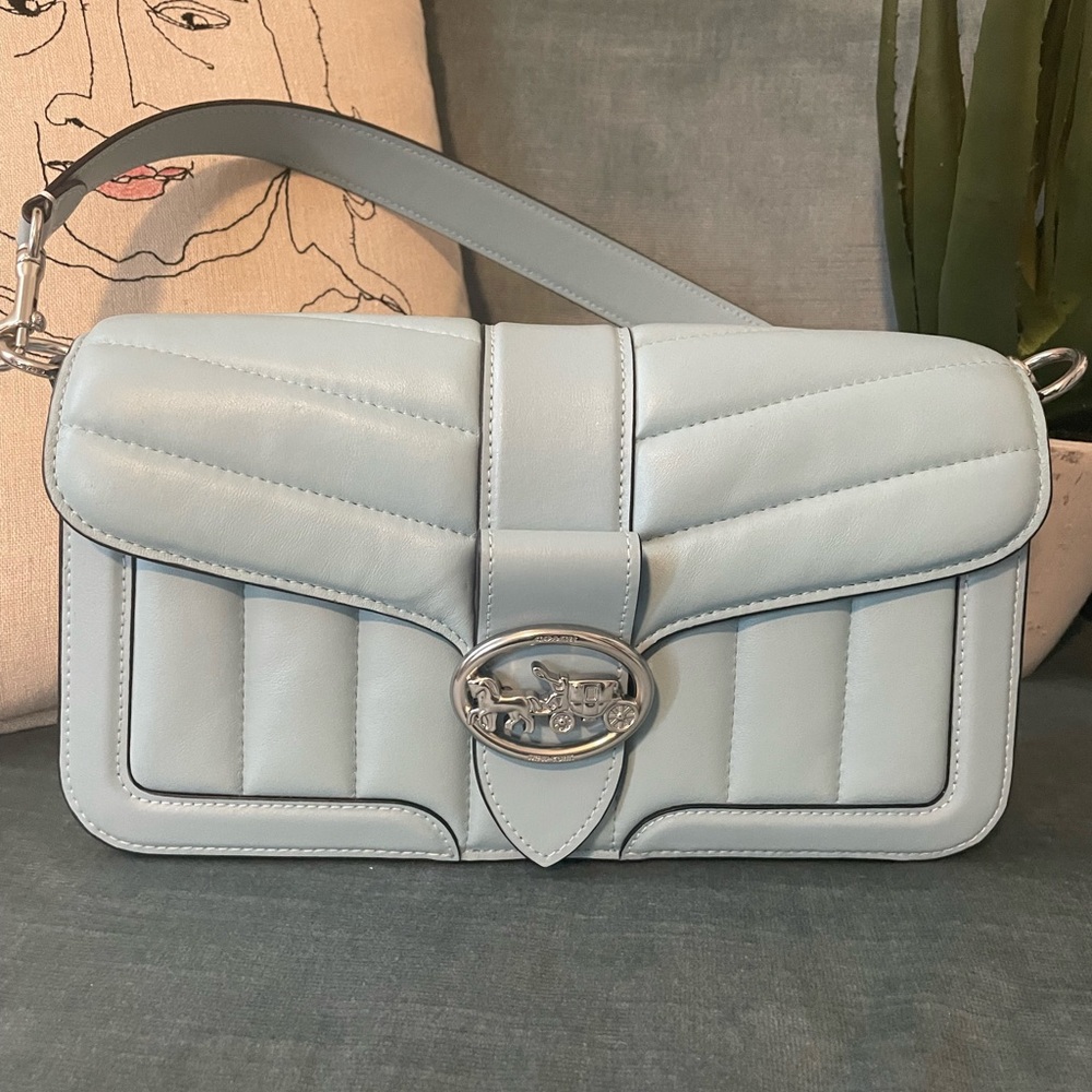 Coach blue handbag purse